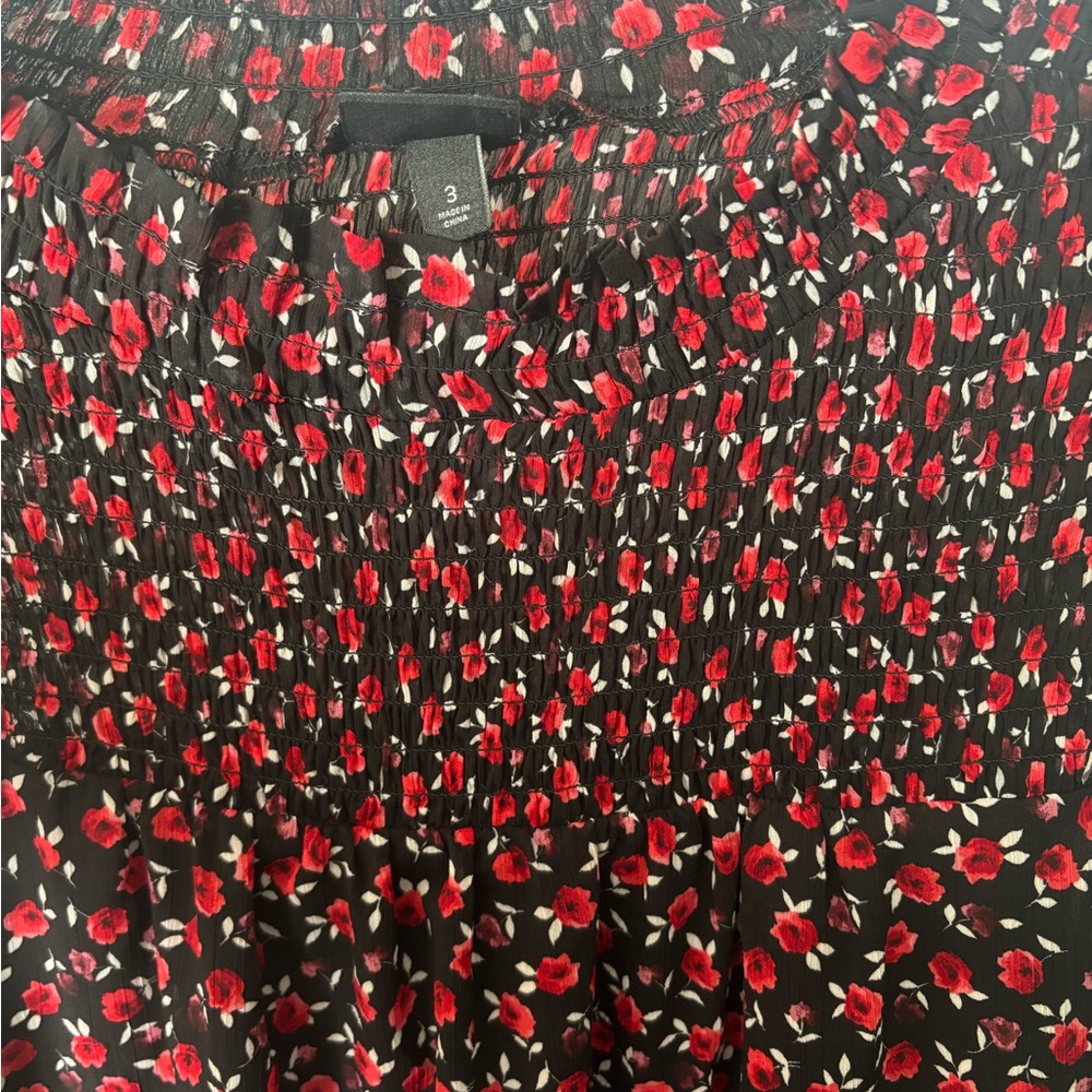 Torrid Floral Sleeveless Women's Top - Black and Red Size 3 - Picture 3 of 3
